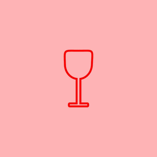 Wine Glass Flat Icon Vector Illustration — Stock Vector