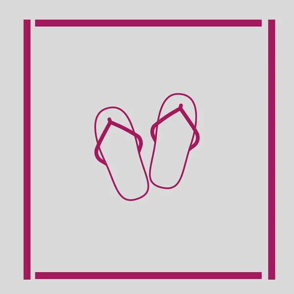 Minimalistisk Ikonen Flip Flops Vektorillustration — Stock vektor