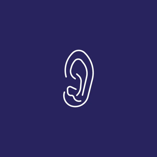 人間の耳フラット アイコン ベクトル イラスト — ストックベクタ