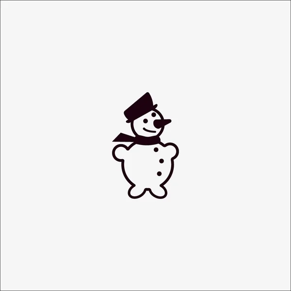 Snowman Web Icon Vector Illustration — Stock Vector