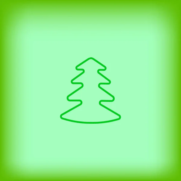 Fir Tree Επίπεδη Εικονίδιο Εικονογράφηση Διάνυσμα — Διανυσματικό Αρχείο