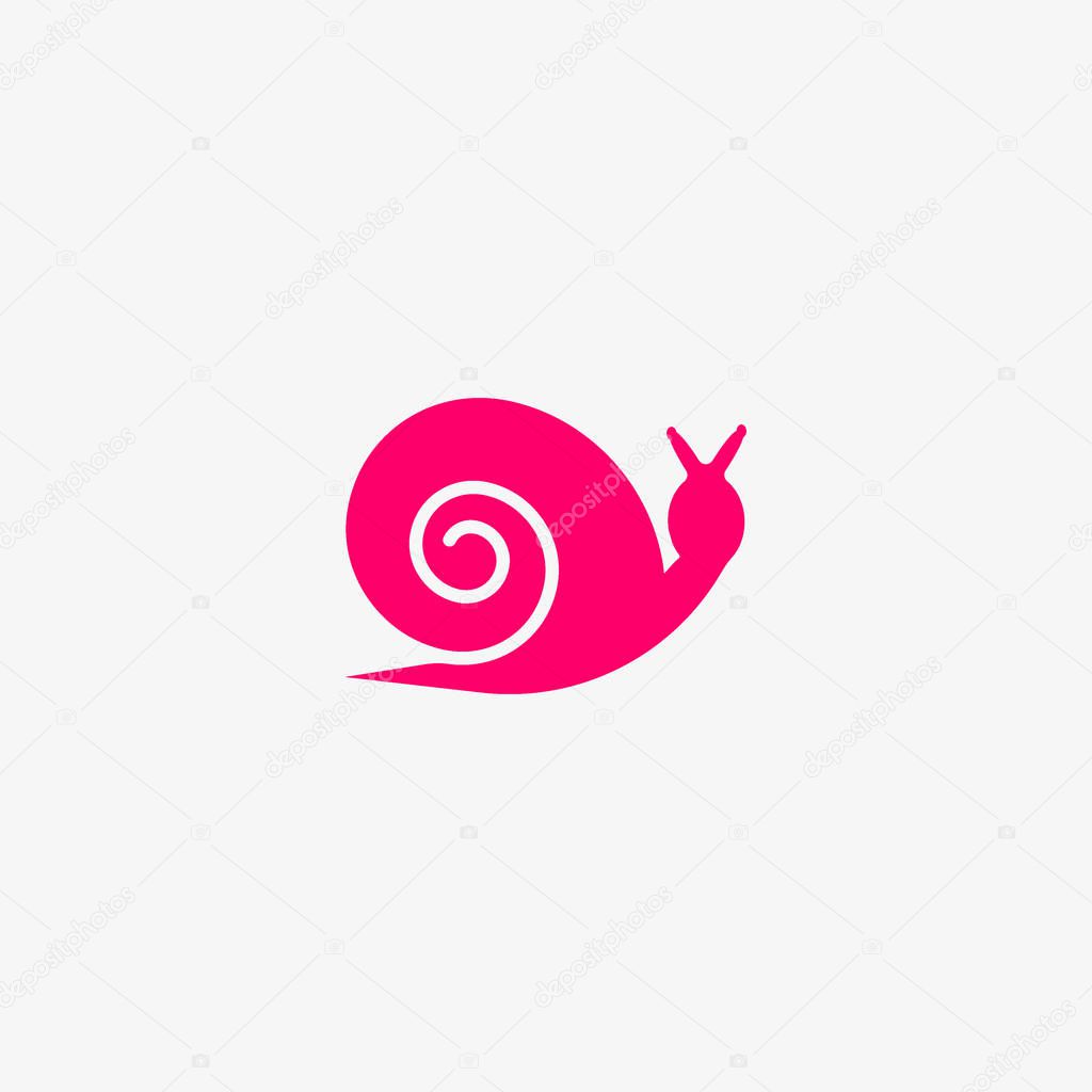 Cute colorful snail logo template