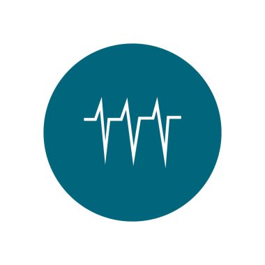 kalp kardiyogram düz simgesi, vektör, illüstrasyon