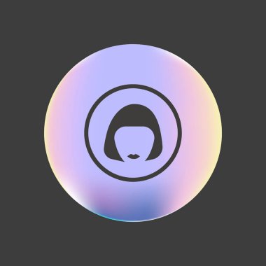 kadın baş kısa saç modeli ile minimalist vektör simgesi