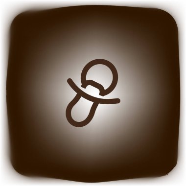 Bebek meme ucu düz stil ikonu, vektör çizim  