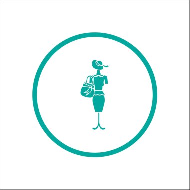 manken düz simgesi, vektör çizim