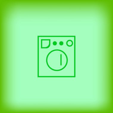 çamaşır makinesi düz simgesi, vektör, illüstrasyon