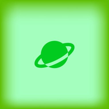 Satürn gezegeni düz simgesi, vektör, illüstrasyon, Astroloji kavramı  