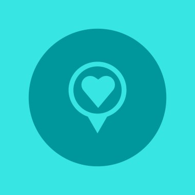  Kalp yassı simgesi, vektör illüstrasyonu 