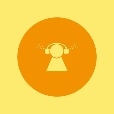 kulaklık düz simgesi, vektör, illüstrasyon