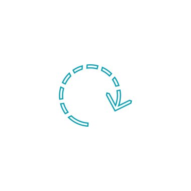 düz simgesi, vektör, illüstrasyon, ortam düğmesini kavramı yeniden başlatın  