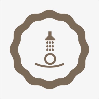 Erkek baş duş altında düz kutsal kişilerin resmi, vektör, illüstrasyon   