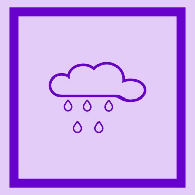 yağmur bulutu düz simgesi, vektör, illüstrasyon 