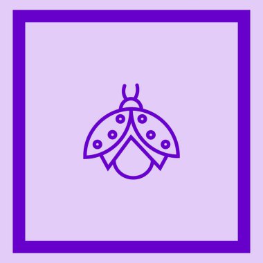 uğur böceği düz simgesi, vektör, illüstrasyon 