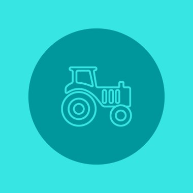 Traktör düz simgesi, vektör illüstrasyonu  