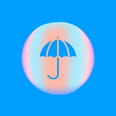 şemsiye ağ simgesi, vektör illüstrasyonu 