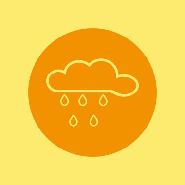 yağmur bulutu düz simgesi, vektör, illüstrasyon 