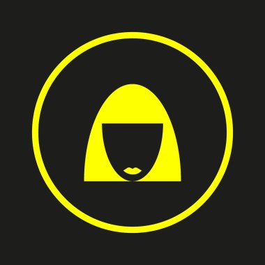 kadın baş kısa saç modeli ile minimalist vektör simgesi