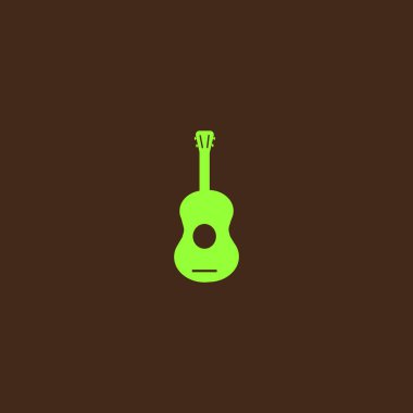 Gitar web simgesi, vektör çizim 