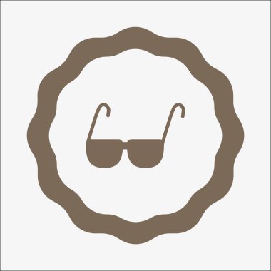 güneş gözlüğü düz simgesi, vektör, illüstrasyon