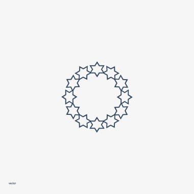 Daire kutsal kişilerin resmi, vektör çizim yıldızlarda 