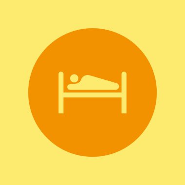 hastane yatak düz simgesi, vektör, illüstrasyon