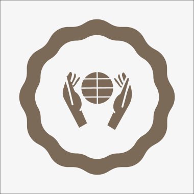 vektör simge tasarlamak dünya ile insan ellerin