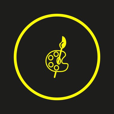 Ressam paleti fırça düz simgesi, vektör, illüstrasyon 