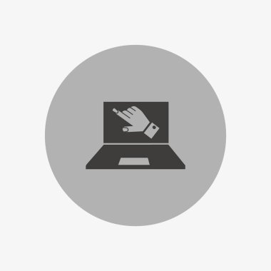 dizüstü bilgisayar düz simgesi, vektör illüstrasyonu 