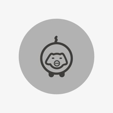 Domuz yassı simgesi, vektör illüstrasyonu 