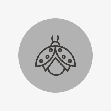 uğur böceği düz simgesi, vektör, illüstrasyon 