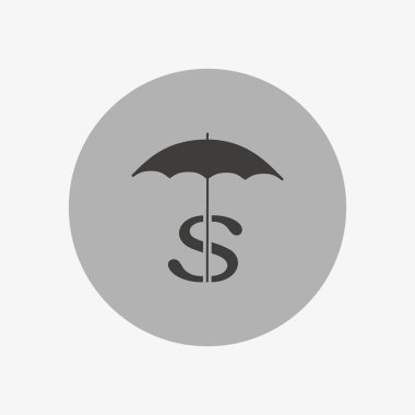 Dolar işareti vektör çizim ile renkli şemsiye