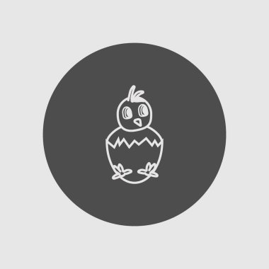 Sevimli küçük civciv de yumurta kabuğu logo şablonu