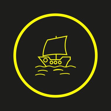 teknenin düz simgesi, vektör illüstrasyonu 