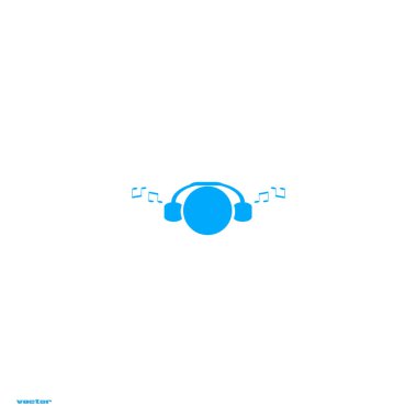 kulaklık yassı simgesi, vektör, illüstrasyon 