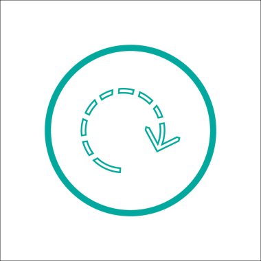 düz simgesi, vektör, illüstrasyon, ortam düğmesini kavramı yeniden başlatın  