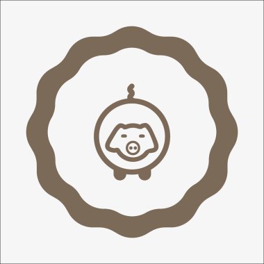 Domuz yassı simgesi, vektör illüstrasyonu 