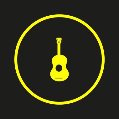 Gitar web simgesi, vektör çizim 