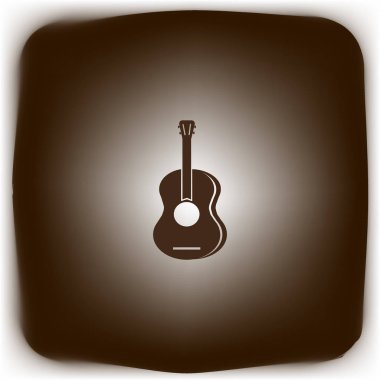 Gitar web simgesi, vektör çizim 