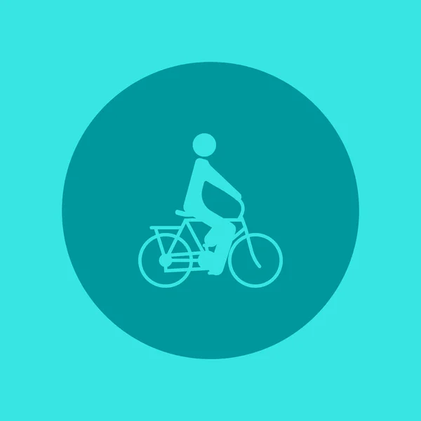 Männliche Silhouette Fahrrad Fahren Einfaches Symbol — Stockvektor