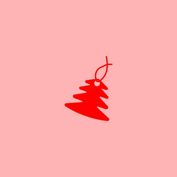 Sapin Noël Icône Plate Vecteur Illustration — Image vectorielle