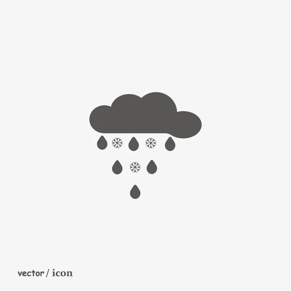 Regenwolke Flaches Symbol Vektor Illustration — Stockvektor