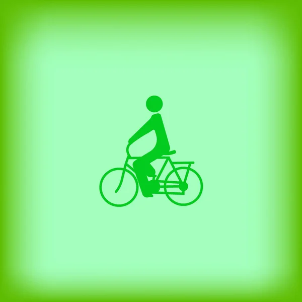 Male Silhouette Riding Bicycle Simple Icon — Stock Vector