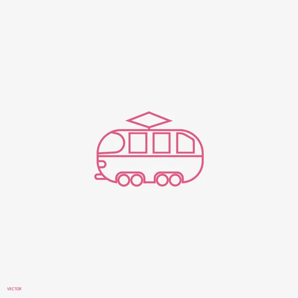 Minimalistische Klassieke Tram Vector Pictogram — Stockvector