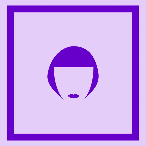 Minimalistyczne Wektor Ikona Kobiece Głowy Krótkie Fryzury — Wektor stockowy
