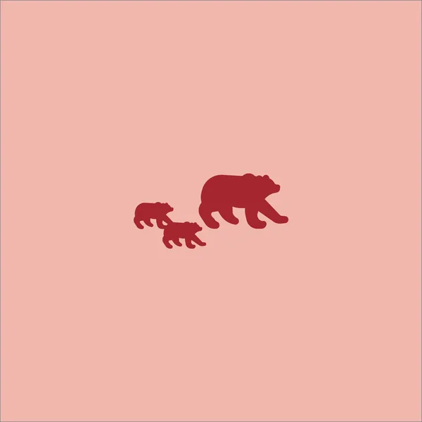 かわいいクマ家族のベクトル図 — ストックベクタ