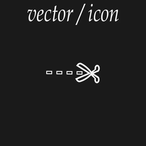 Tijeras Línea Corte Icono Ilustración Vectores — Vector de stock