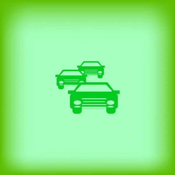 Minimalistische Vektor Ikone Von Drei Fahrenden Autos — Stockvektor