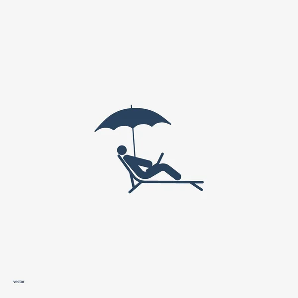 Minimalistische Icoon Van Mens Chaise Longue Vectorillustratie — Stockvector