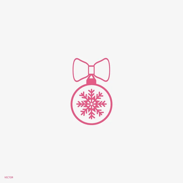 Christmas Ball Flat Icon Vector Illustration — Stock Vector